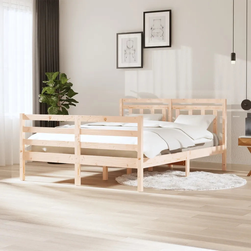 Giroletto-Struttura Letto in Legno Massello 140x200 cm 389301