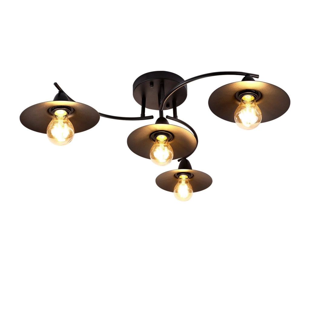 ZMH Lampada da soffitto stile industriale retrò nero E27 per corridoio camera letto sala pranzo soggiorno interno