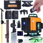 Livella Laser 16 Linee ROT16L – Autolivellante, 3 Modalità, IP54 | Occhiali Protettivi e Asta 285cm | Set Professionale
