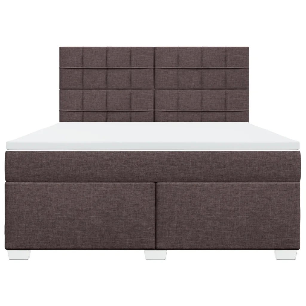 Giroletto a Molle con Materasso Marrone Scuro 180x200cm Tessuto