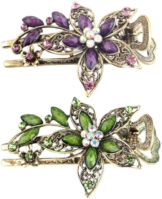 Spille per capelli a tema fiorale - Accessori per capelli femminili - Accessori per capelli retro - Accessori per capelli creativi - 2 pezzi - Materiale duraturo