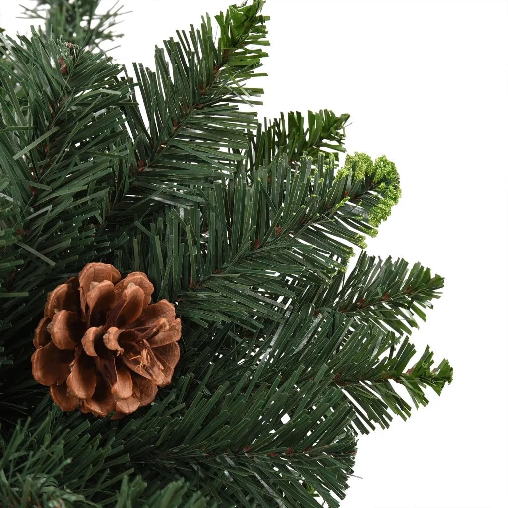 Albero di Natale Preilluminato con Pigne Verde 180 cm 3077744