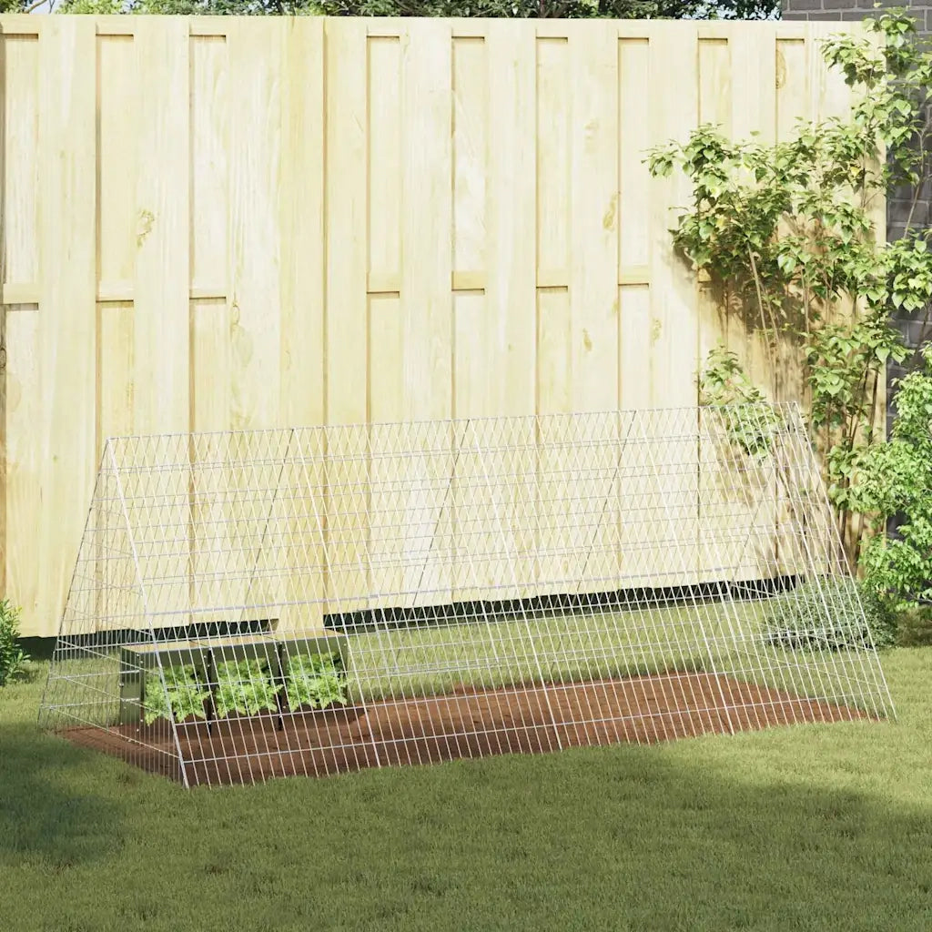 Gabbia per Conigli Argento 215 x 100 x 85 cm Acciaio zincato