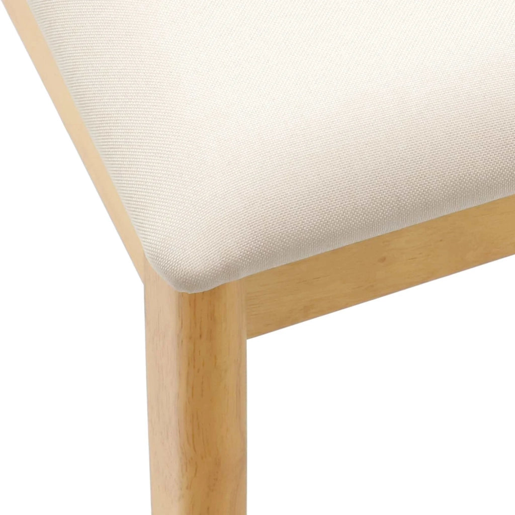 Sedia da pranzo 2 pcs Naturale e chiaro Legno di gomma solido 42020404