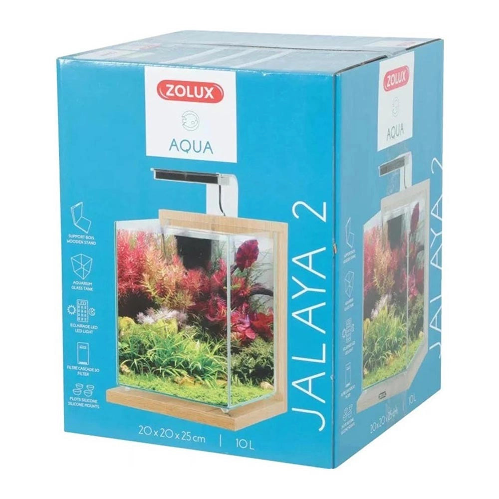 Zolux Jalaya 2 10L - acquario cm22,4x23,3x28,5h completo di filtro interno e plafoniera LED Colore: Quercia Chiaro
