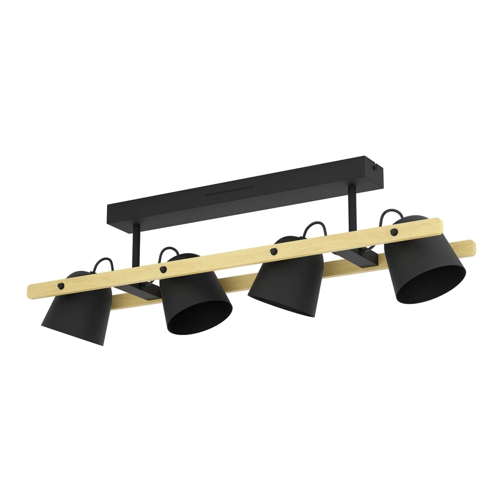Plafoniera Hornwood-Z Acciaio Nero 4 Luci Led Integrato 3,7W