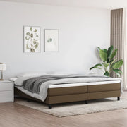 Struttura Letto a Rete a Molle-Giroletto Marrone Scuro 200x200 cm in Tessuto 300901