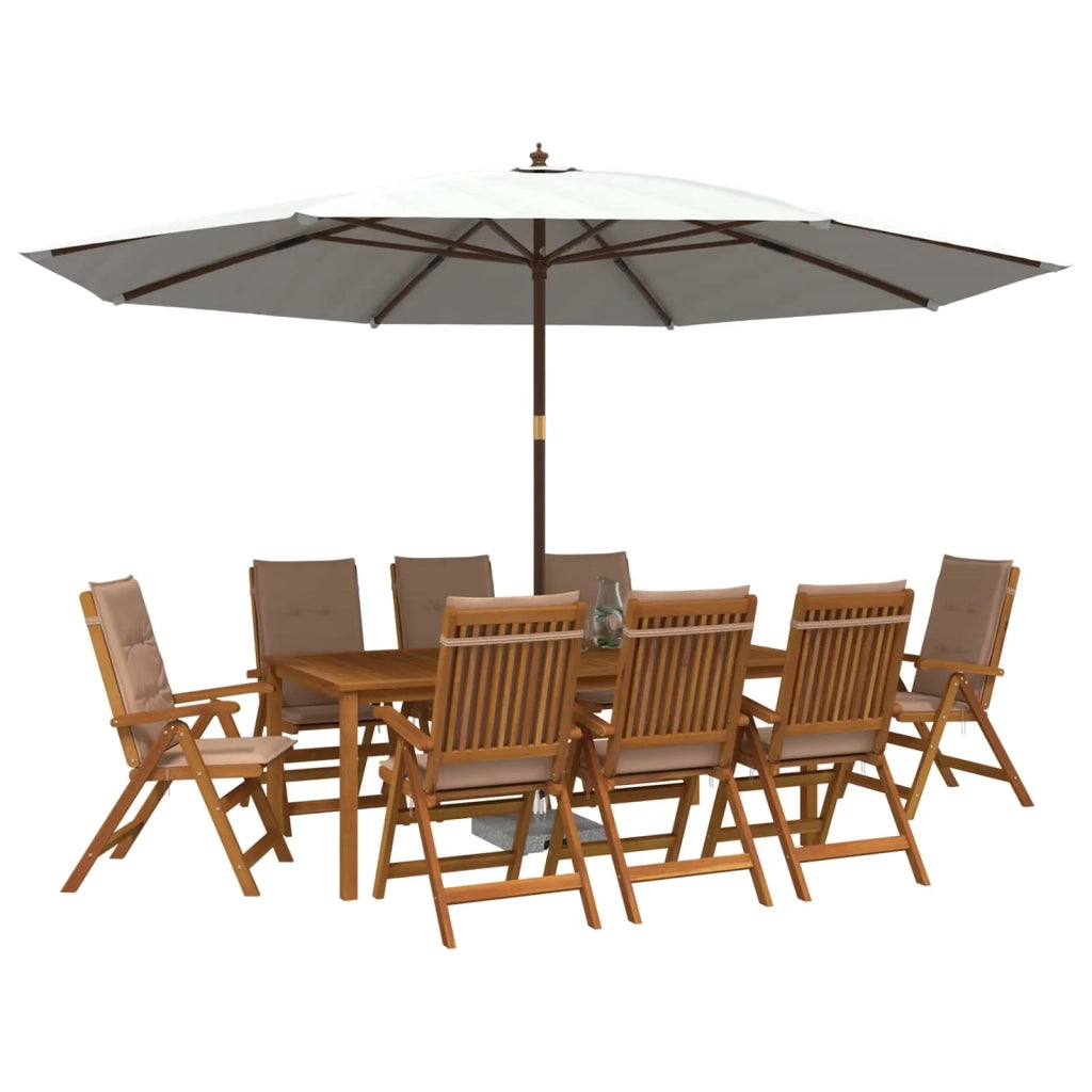 Set da pranzo da giardino da 9 pezzi Naturale 3434586