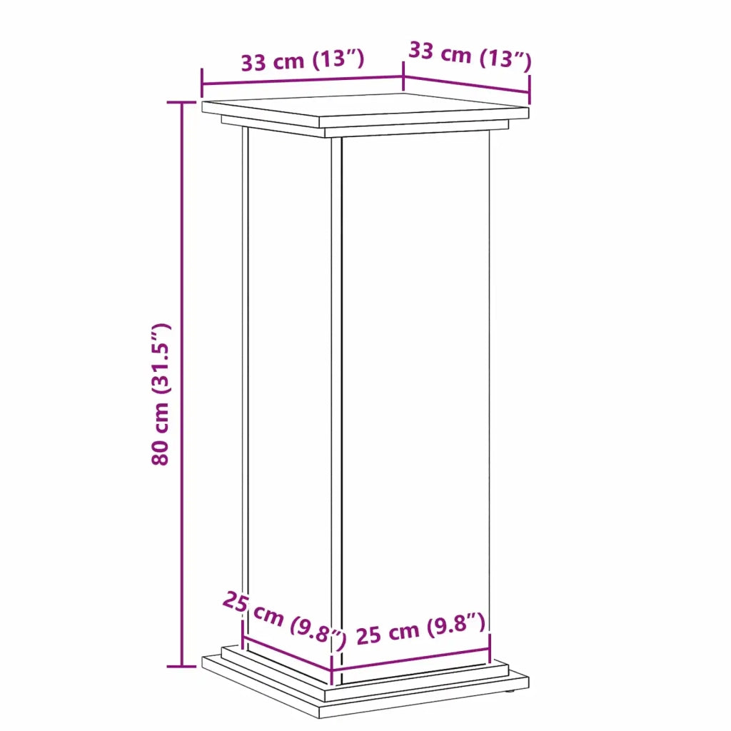 Supporto per piante Rovere Nero 33 x 33 x 80 cm 869237