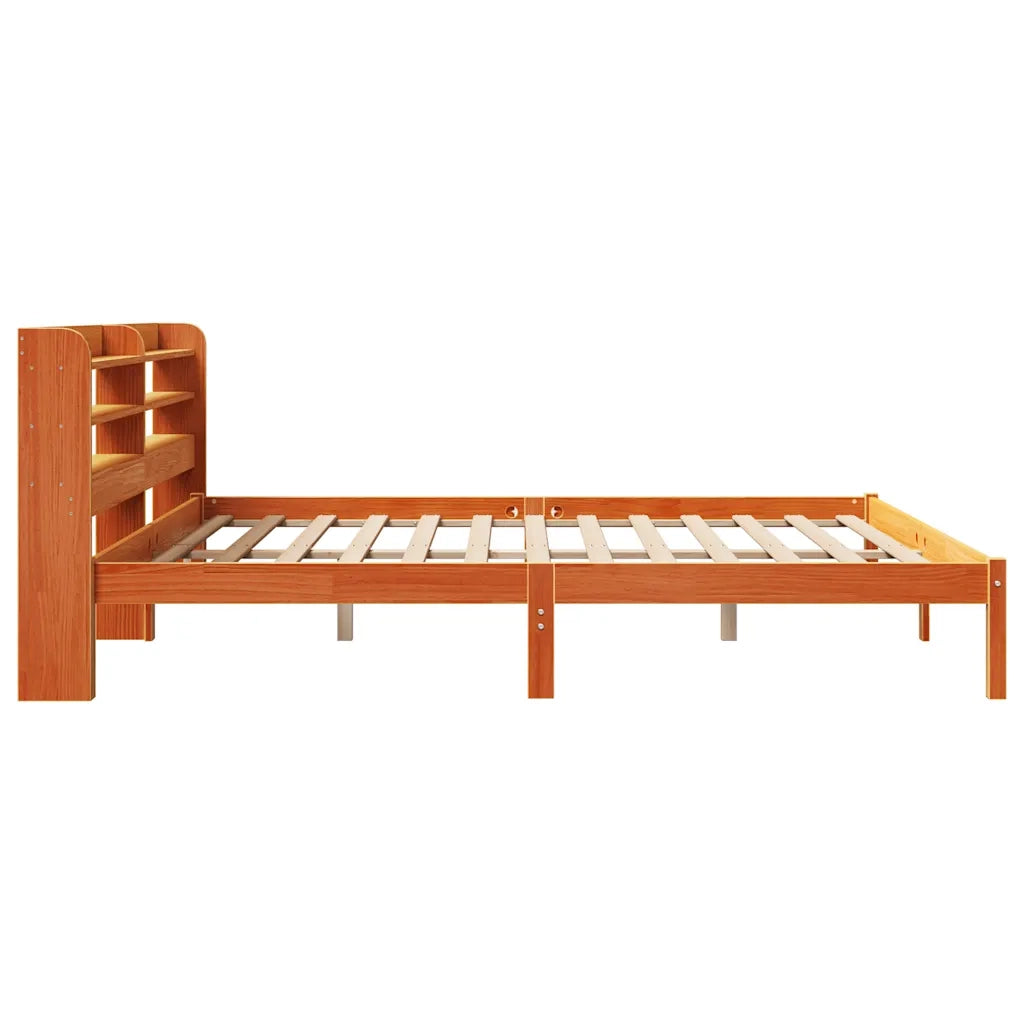 Giroletto con Testiera Marrone Cera 180x200 cm Massello Pino