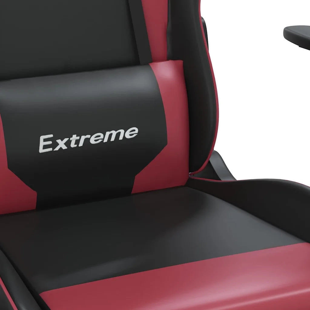 Sedia Gaming | Sedia da e-sports Nero e Rosso Vino in Similpelle