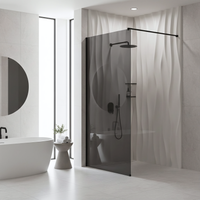 Parete Doccia Rea Flexi Grey / Black 110