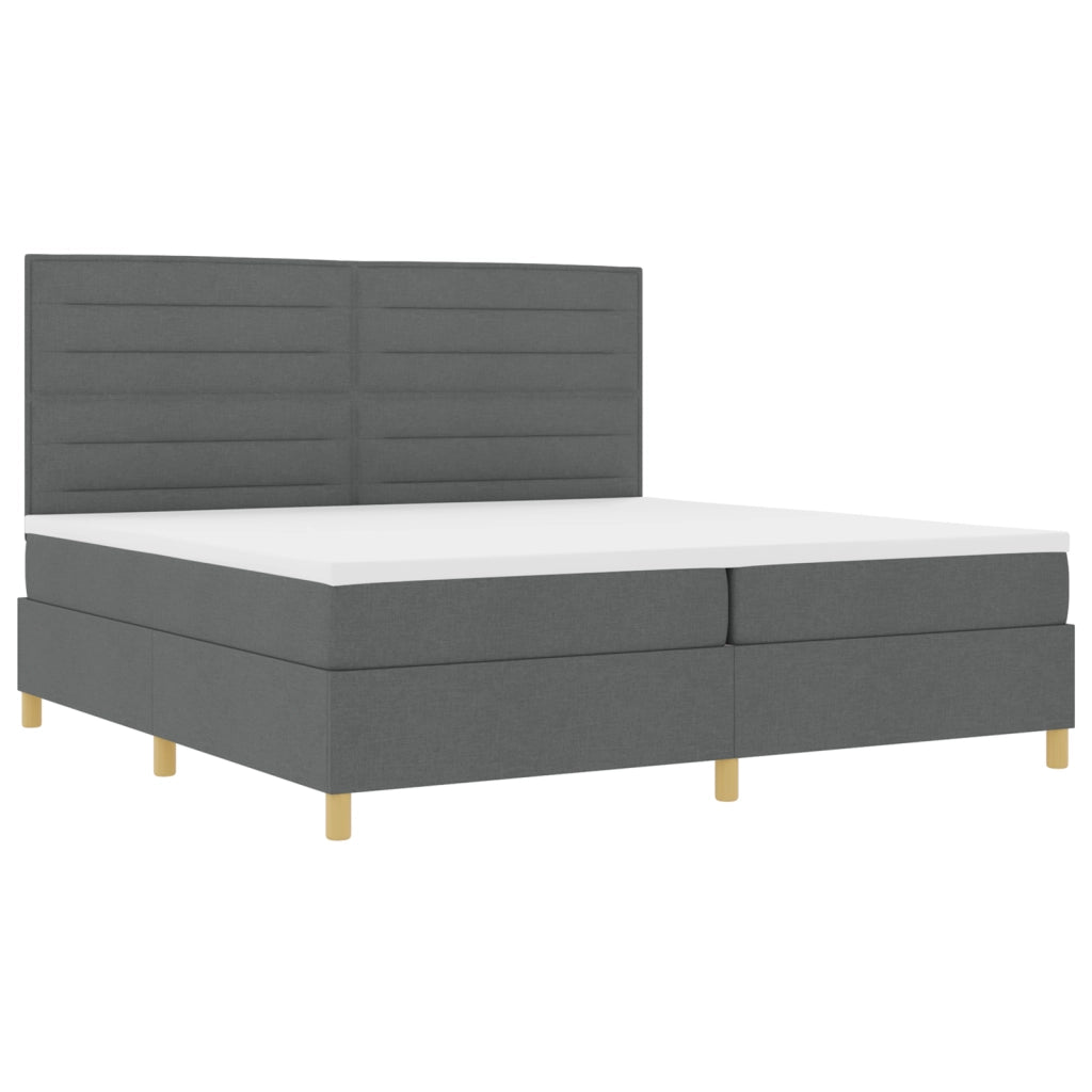 Letto con Rete a Molle Grigio Scuro 200x200 cm Tessuto