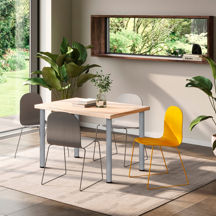 Emuca Gambe per tavola D. 60 mm di acciaio, Ã˜ 60, Verniciato alluminio, Acciaio, 1 lotto