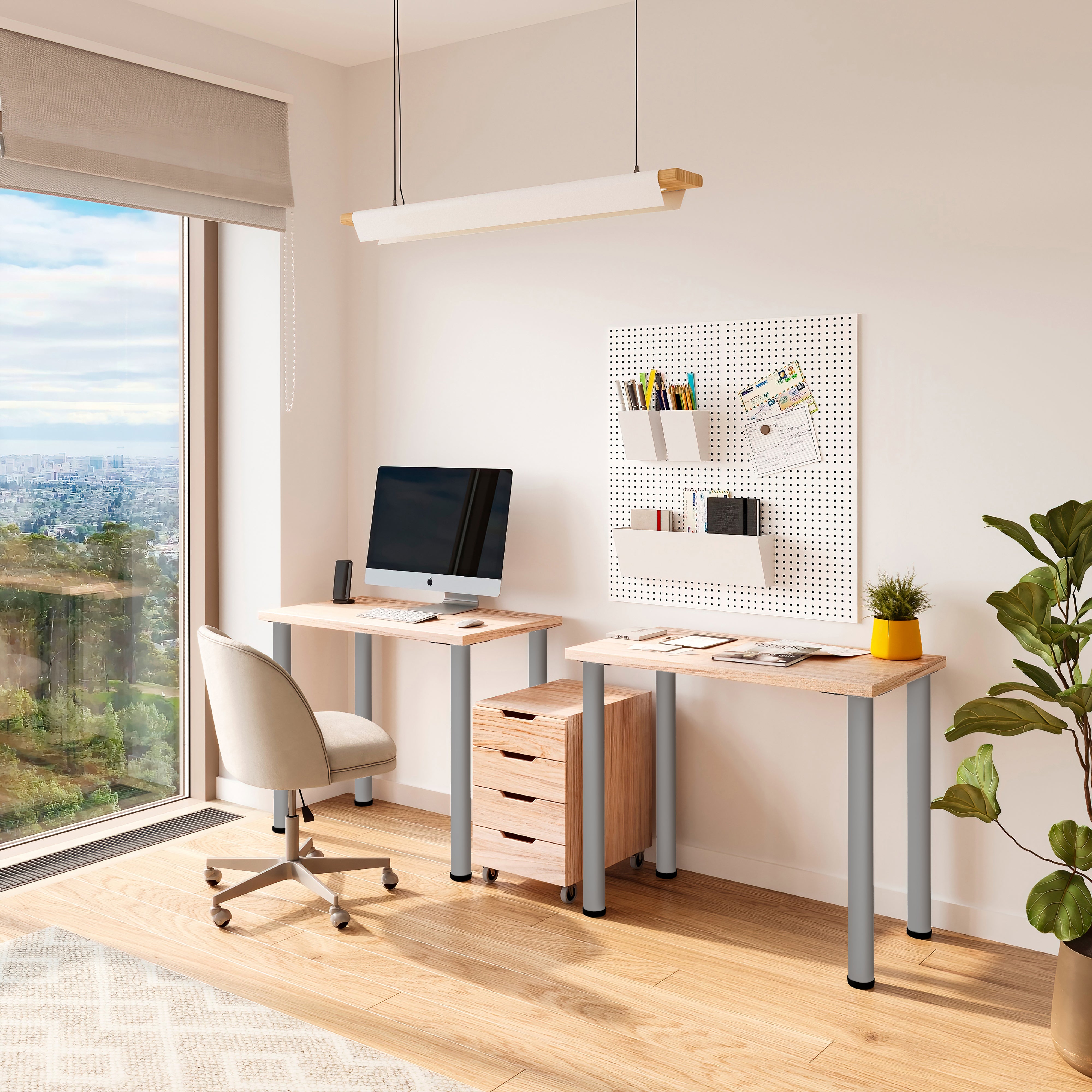 Emuca Gambe per tavola D. 60 mm di acciaio, Ã˜ 60, Verniciato alluminio, Acciaio, 1 lotto