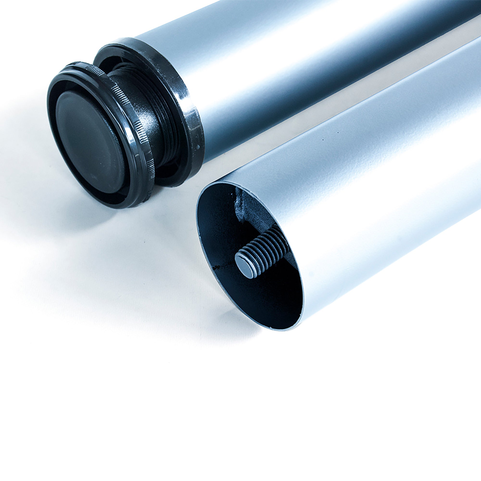 Emuca Gambe per tavola D. 60 mm di acciaio, Ã˜ 60, Verniciato alluminio, Acciaio, 1 lotto