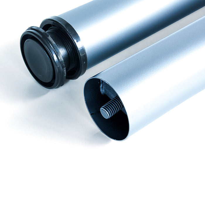 Emuca Gambe per tavola D. 60 mm di acciaio, Ã˜ 60, Verniciato alluminio, Acciaio, 1 lotto