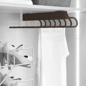 Emuca Porta pantaloni estraibile, Destra, Verniciato moka, Acciaio e Tecnoplastica, 1 u.