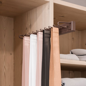 Emuca Porta cravatte laterale estraibile Moka, Verniciato moka, Tecnoplastica e Alluminio, 1 u.