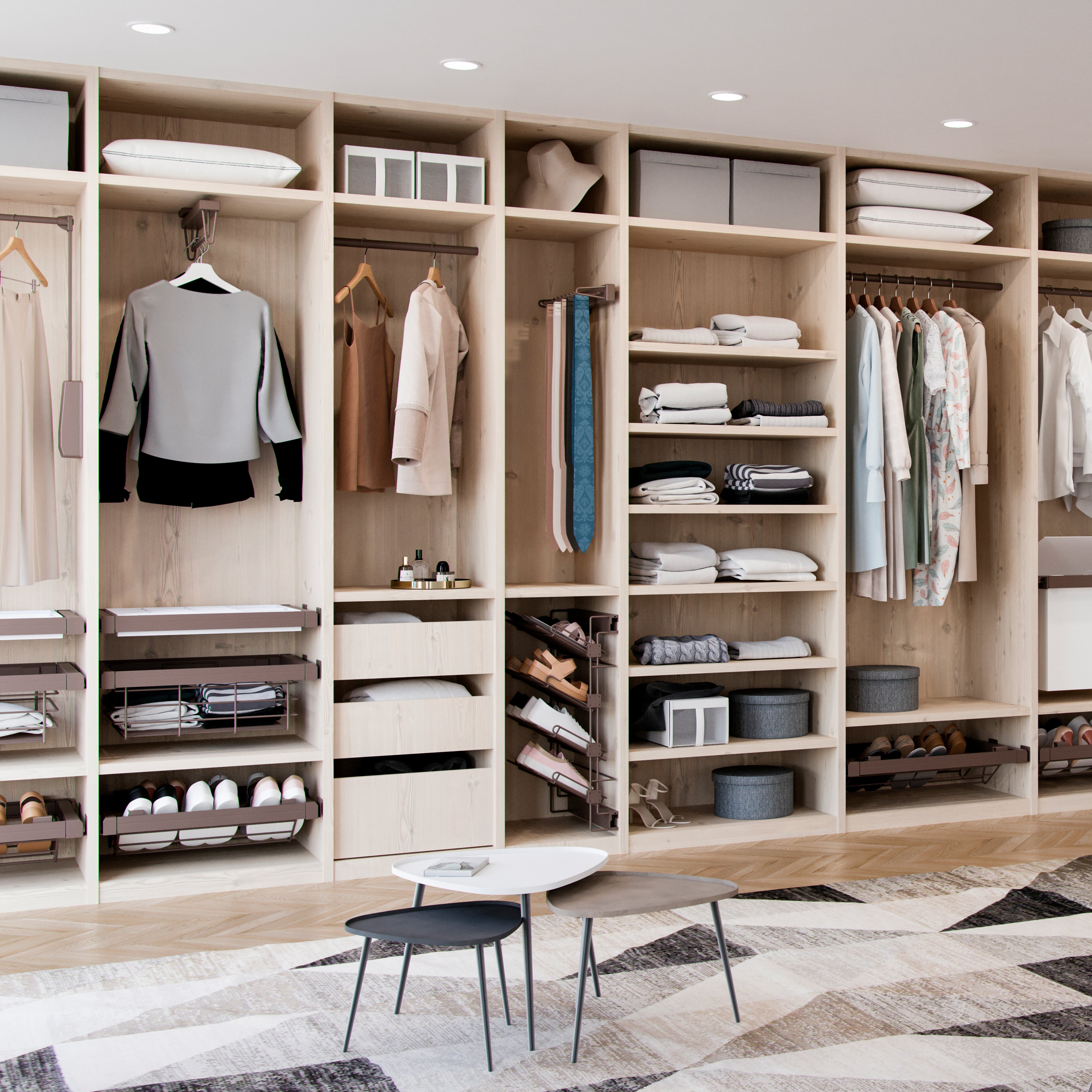 Emuca Porta cravatte laterale estraibile Moka, Verniciato moka, Tecnoplastica e Alluminio, 1 u.