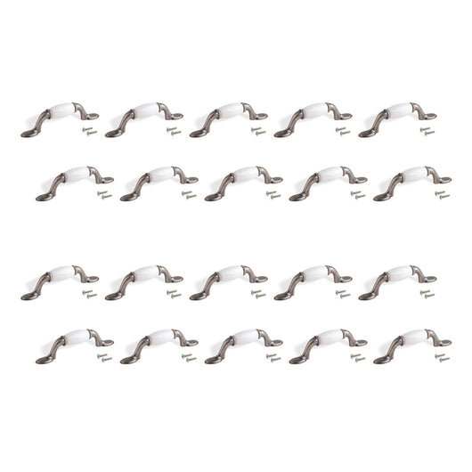 Emuca Maniglia per mobile Papua, L 127 mm, interasse 76 mm, Argento antico, Zama, 1 lotto di 20 unitÃ 