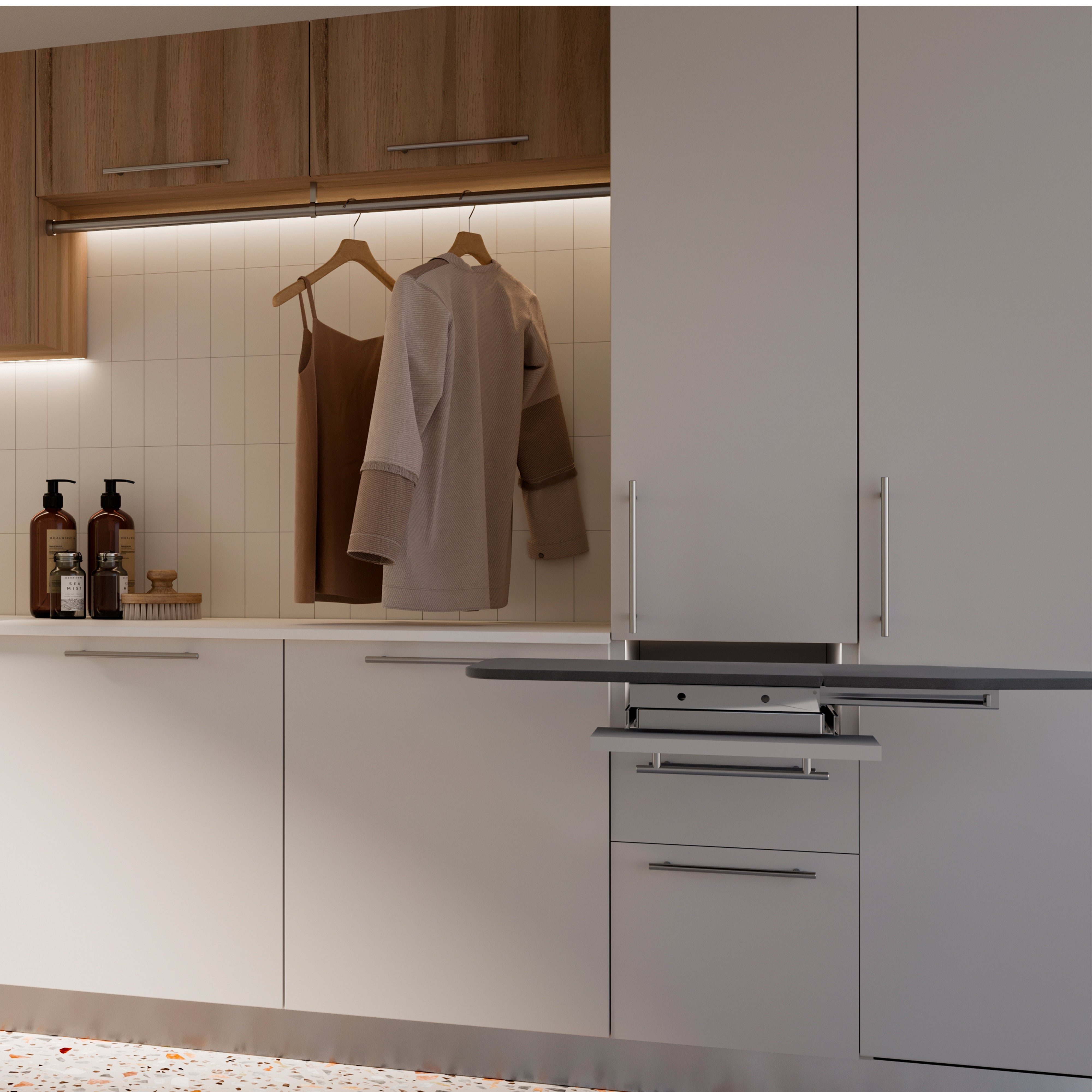 Emuca Maniglia per mobile Orlando, L 306 mm, interasse 256 mm, Acciaio, Nichel satinato, 1 lotto di 10 unitÃ 