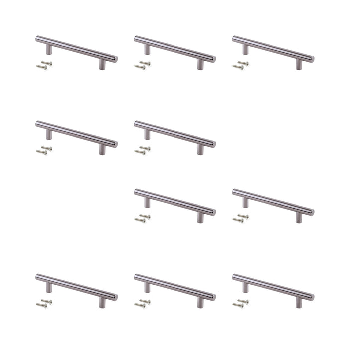 Emuca Maniglia per mobile Orlando, L 306 mm, interasse 256 mm, Acciaio, Nichel satinato, 1 lotto di 10 unitÃ 