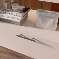 Emuca Maniglia per mobile Orlando, L 464 mm, interasse 384 mm, Acciaio, Nichel satinato, 1 lotto di 10 unitÃ 