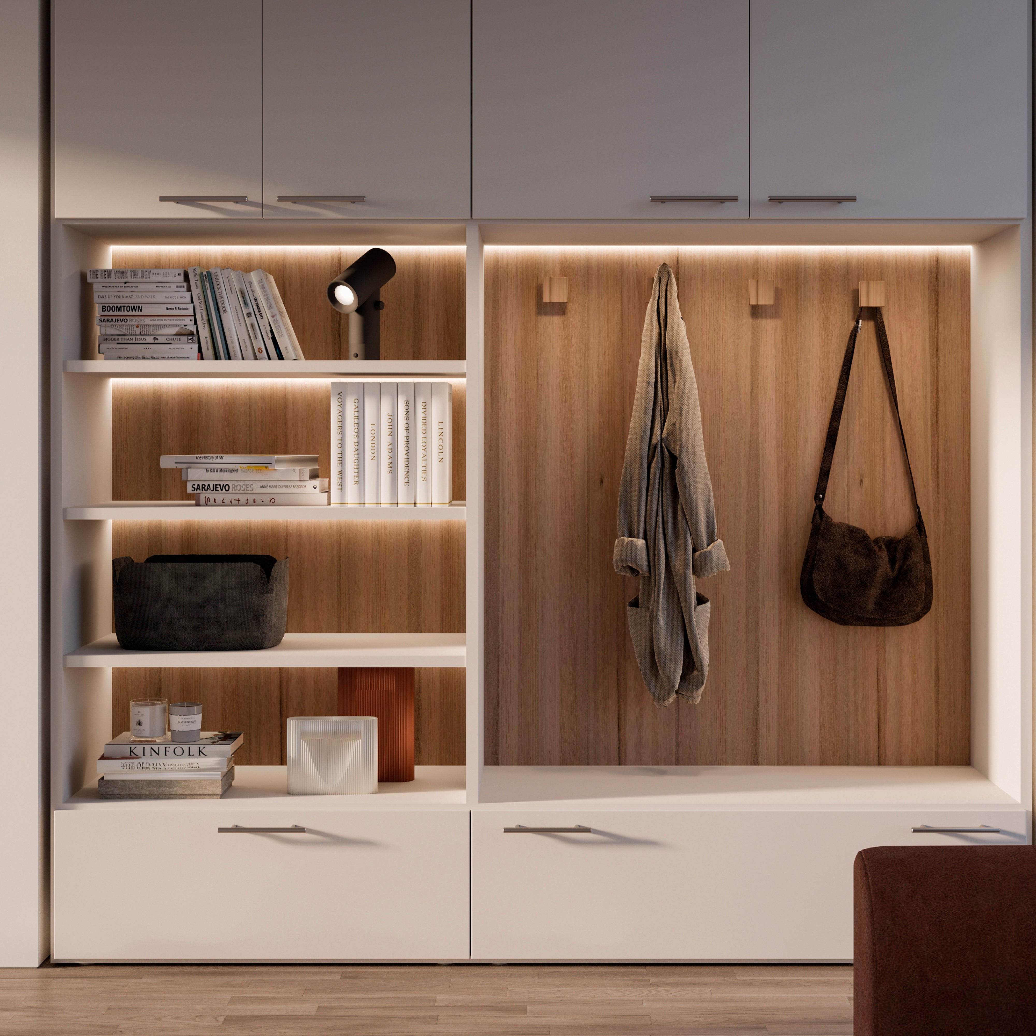 Emuca Maniglia per mobile Orlando, L 464 mm, interasse 384 mm, Acciaio, Nichel satinato, 1 lotto di 10 unitÃ 