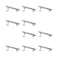 Emuca Maniglia per mobile Orlando, L 464 mm, interasse 384 mm, Acciaio, Nichel satinato, 1 lotto di 10 unitÃ 