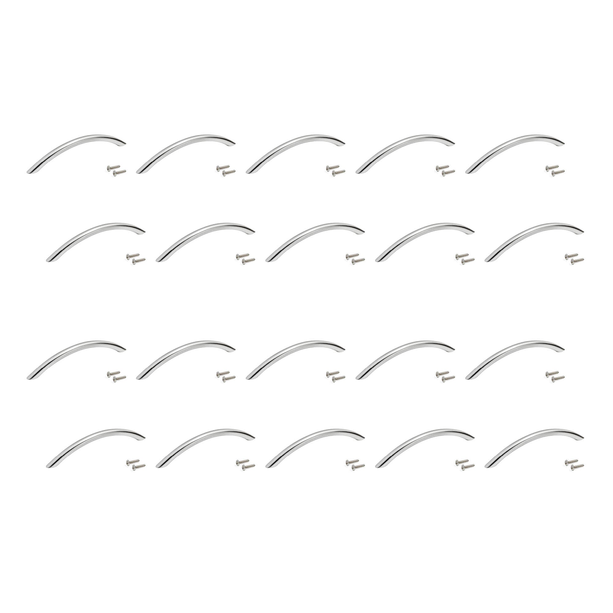 Emuca Maniglia per mobile Porto, L 263 mm, interasse 224 mm, Nichel satinado, Acciaio, 1 lotto di 20 unitÃ 