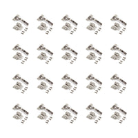 Emuca Kit cerniera collo dritto X91 con chiusura ammortizzata e basetta, basette per vite, Per vite, Nichelato, Acciaio, 20 u.