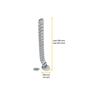 Emuca Colonna passacavi Pipe 4, Verniciato alluminio, Tecnoplastica