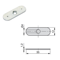 Emuca Chiusura magnetica per ante, Acciaio e Plastica, Bianco, 20 u.