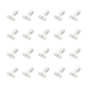 Emuca Chiusura magnetica per ante, Acciaio e Plastica, Bianco, 20 u.