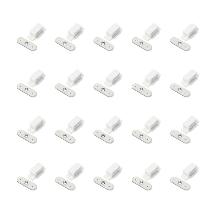 Emuca Chiusura magnetica per ante, Acciaio e Plastica, Bianco, 20 u.