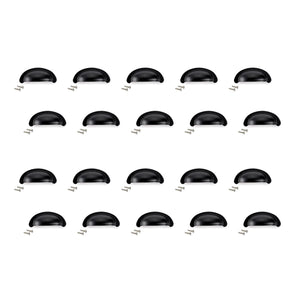 Emuca Maniglia per mobile Marrakech, L 77 mm, interasse 64 mm, Zama, Nero, 1 lotto di 20 unitÃ 