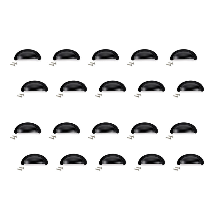 Emuca Maniglia per mobile Marrakech, L 77 mm, interasse 64 mm, Zama, Nero, 1 lotto di 20 unitÃ 