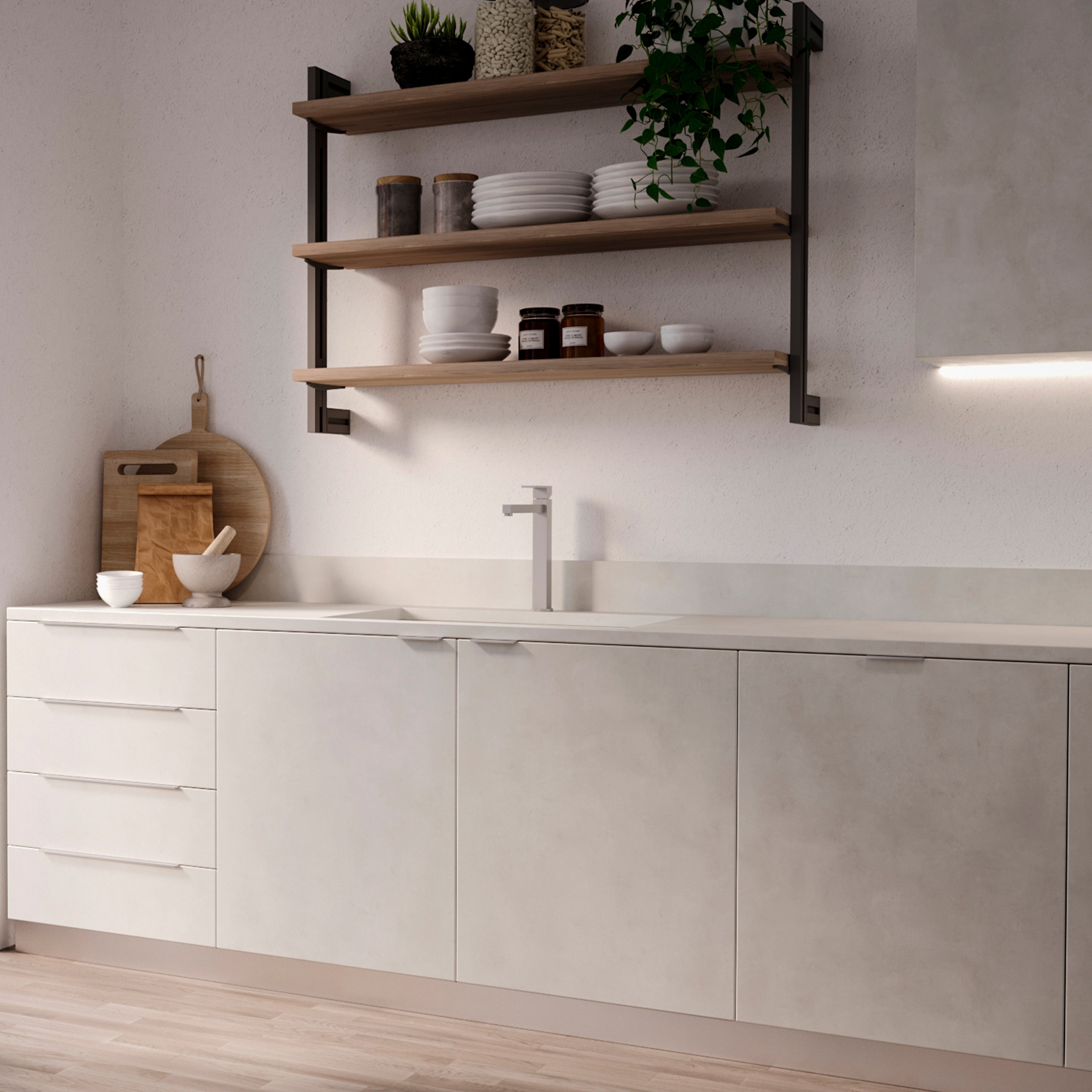 Emuca Maniglia per mobile Setubal, L 198 mm, interasse 128 mm, Alluminio, Anodizzato opaco, 1 lotto di 25 unitÃ 