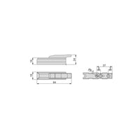 Emuca Pistone ammortizzatore per ante Mildy, Chiusura soft, Plastica, Nichel opaco, 10 u.