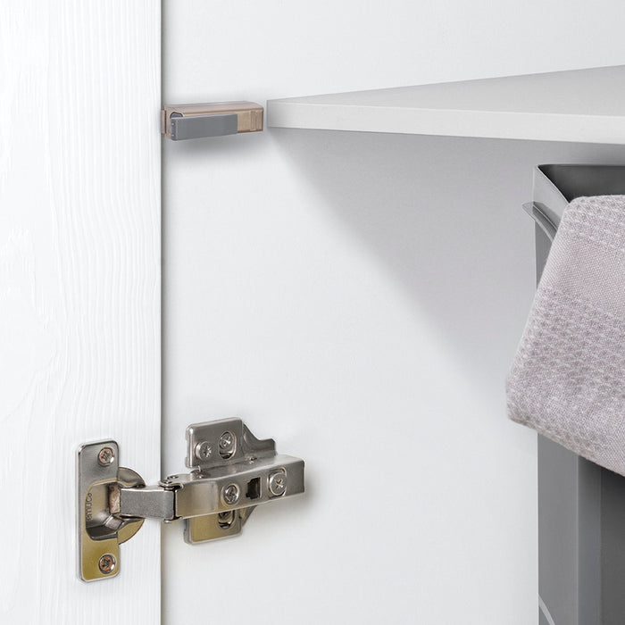 Emuca Pistone ammortizzatore per ante Mildy, Chiusura soft, Plastica, Nichel opaco, 10 u.