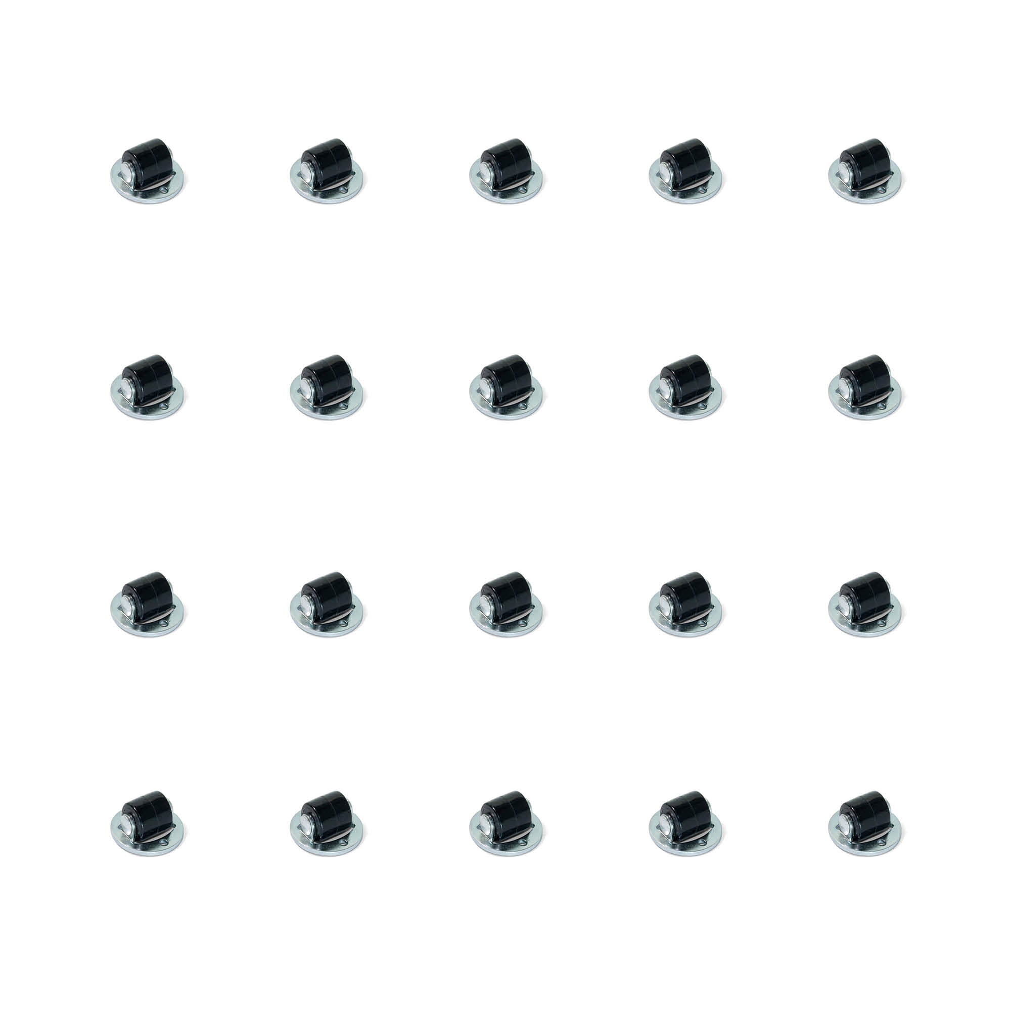 Emuca Rotelle per piano girevole, D. 13 mm, Acciaio e Plastica, 20 u.