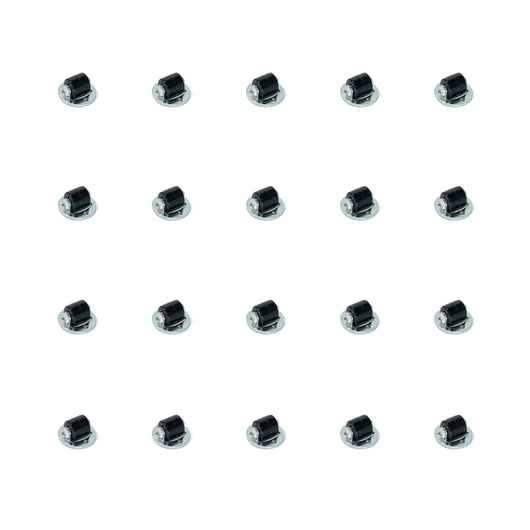 Emuca Rotelle per piano girevole, D. 13 mm, Acciaio e Plastica, 20 u.