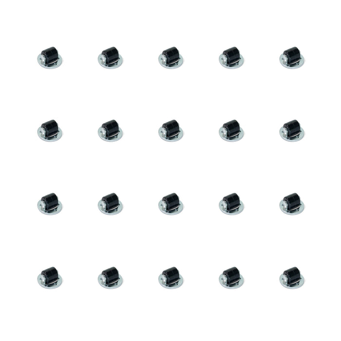 Emuca Rotelle per piano girevole, D. 13 mm, Acciaio e Plastica, 20 u.