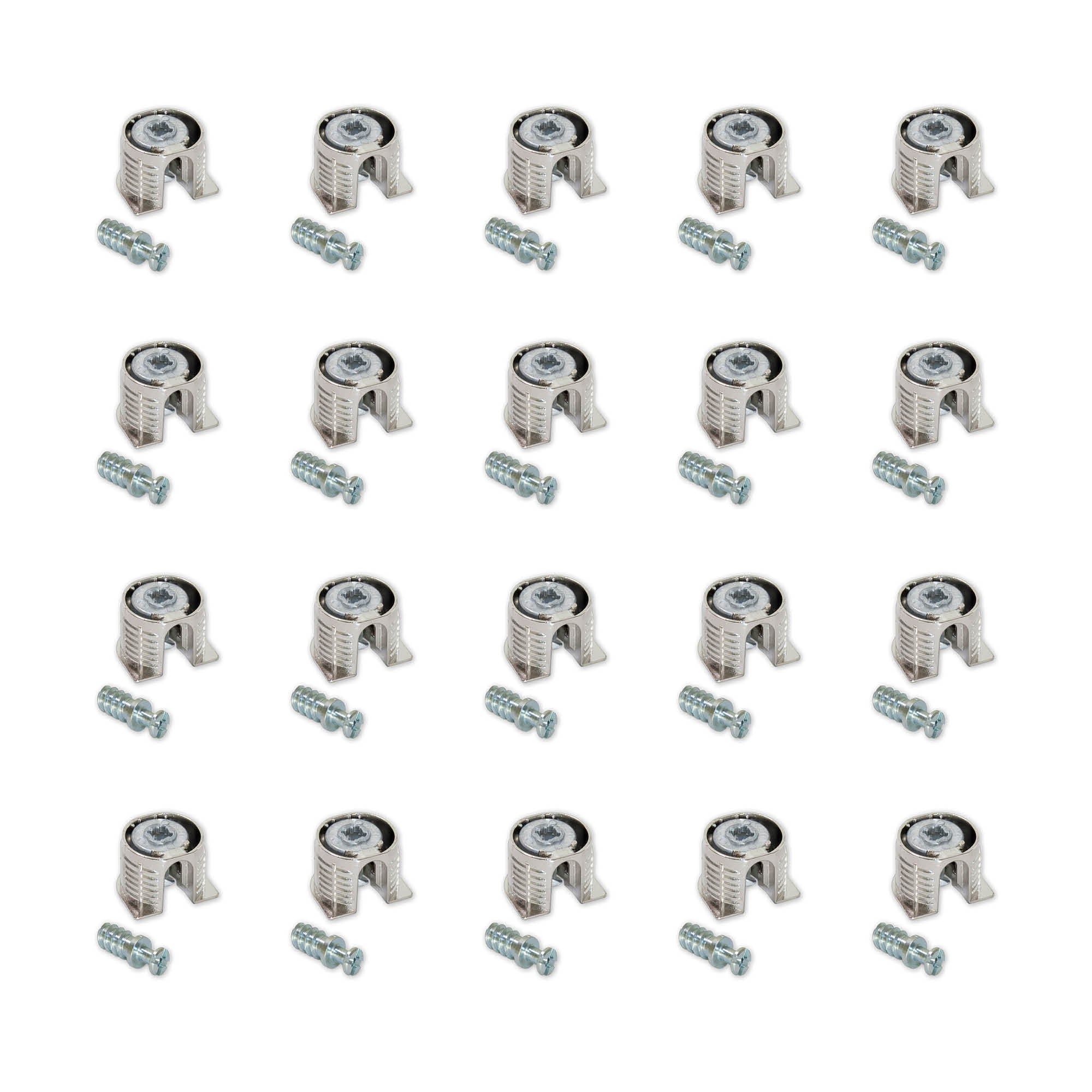 Emuca Supporto per ripiani, D. 20 mm, 12,5 mm + Perni D.6 mm, 8 mm, Zama e Acciaio, Nichelato, 20 u.