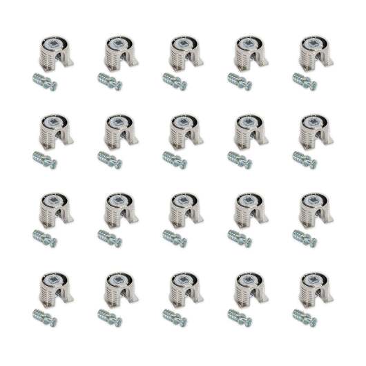 Emuca Supporto per ripiani, D. 20 mm, 12,5 mm + Perni D.6 mm, 8 mm, Zama e Acciaio, Nichelato, 20 u.