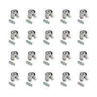 Emuca Supporto per ripiani, D. 20 mm, 12,5 mm, + Perni D.6,8 mm, Zama e Acciaio, Nichelato, 20 u.