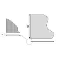Emuca Tappetino antiscivolo per cassetti, Effetto tessuto, Plastica bianca, Tecnoplastica, 1 u.
