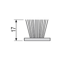 Emuca Guarnizione a spazzola antipolvere autoadesiva , altezza 17mm, rotoli di 10 m, Grigio, 10 m