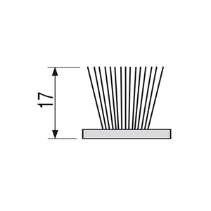 Emuca Guarnizione a spazzola antipolvere autoadesiva , altezza 17mm, rotoli di 10 m, Grigio, 10 m